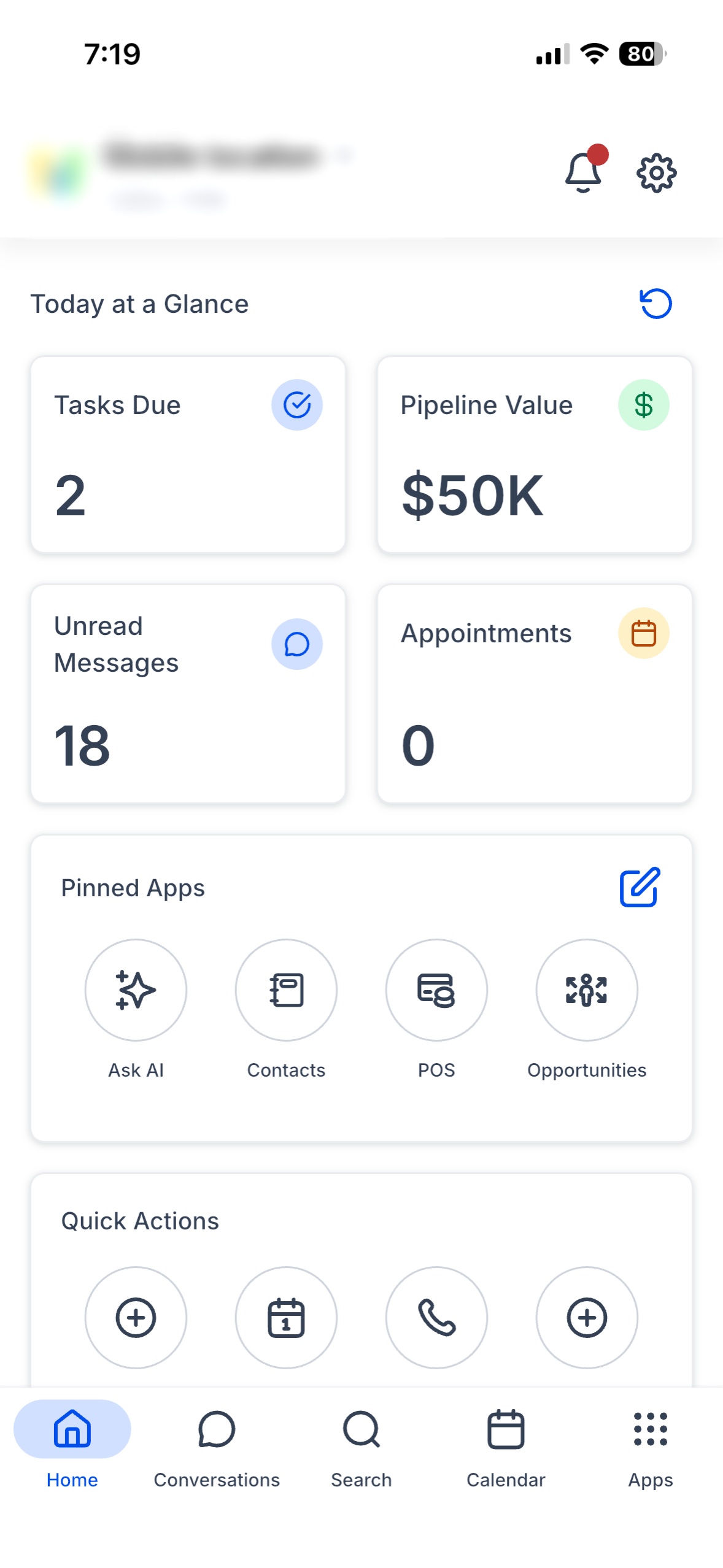 Customizable opportunity card in the mobile Opportunities experience