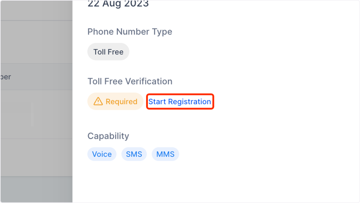 Click on Start Registration