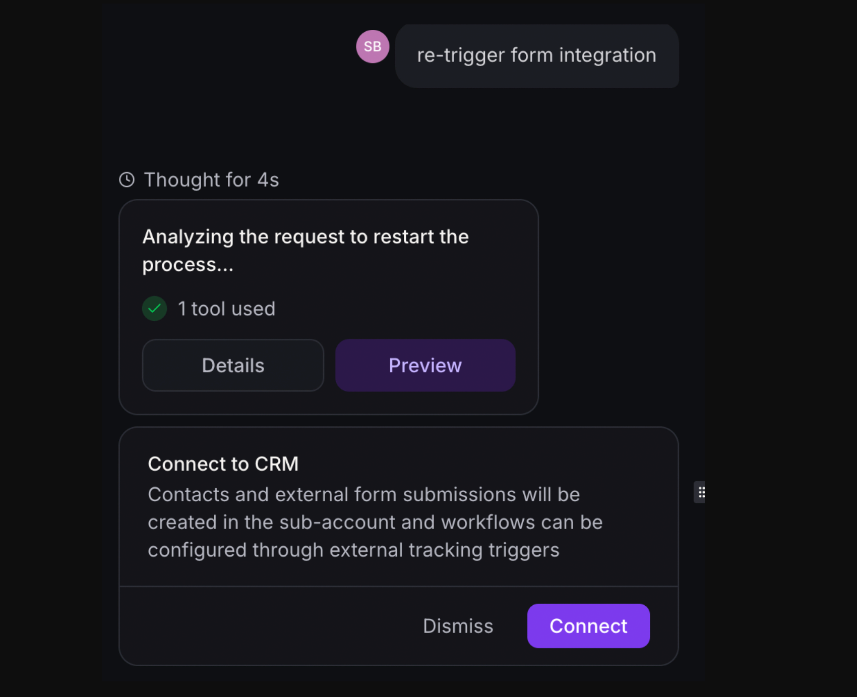 Requesting form integration re-trigger in AI Studio