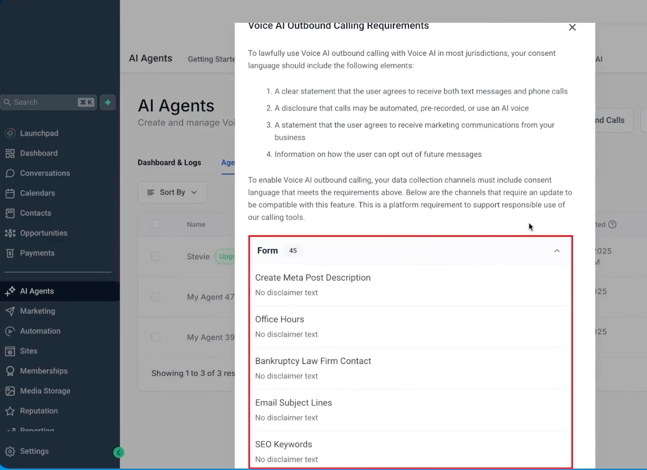Voice AI consent-language guidance