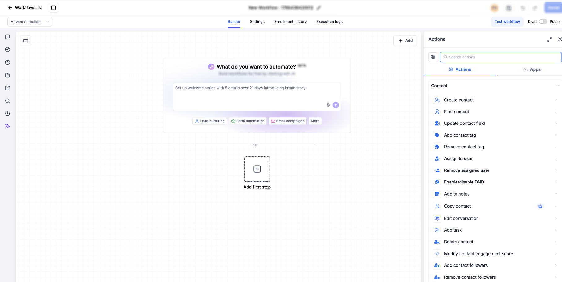External tool or connector configuration for an AI Agent